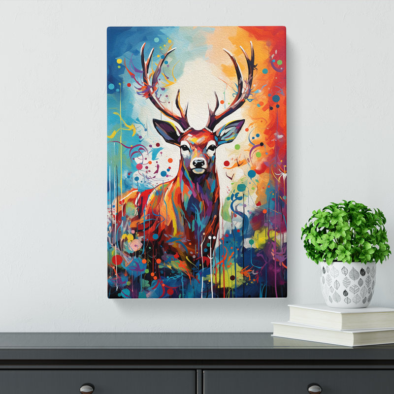 Deer Expressionism - Print, 60cm H x 40cm W x 3cm D
