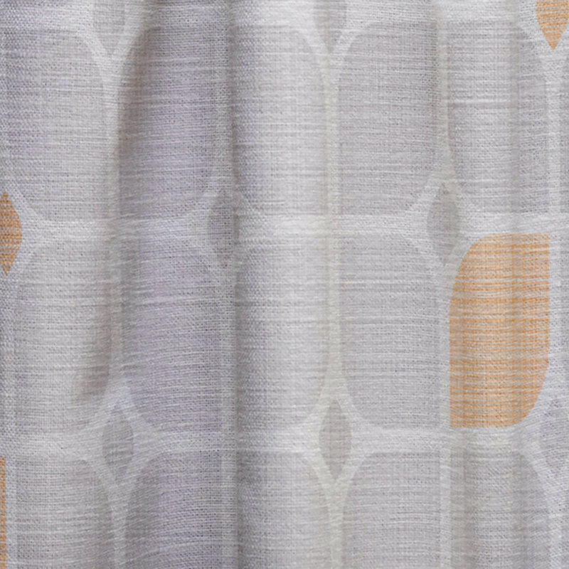 Retro Geometrical Pattern II - Geometric Curtain - Velvet Room darkening - 1 panel, 52"W x 84"L
