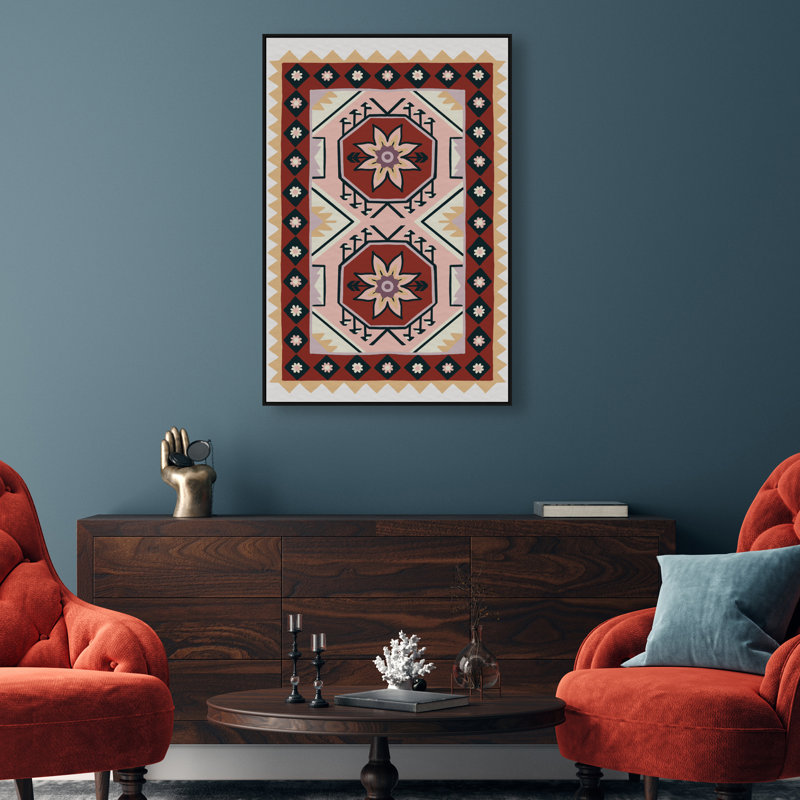 Daylight Damask Print by Oliver Gal, 55"H x 37"W, Black Floater Frame