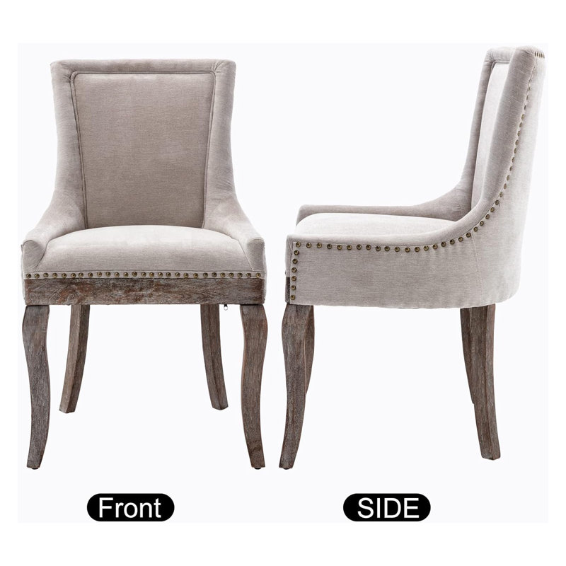 Linen Upholstered Parsons Dining Chair (Set Of 4), Beige