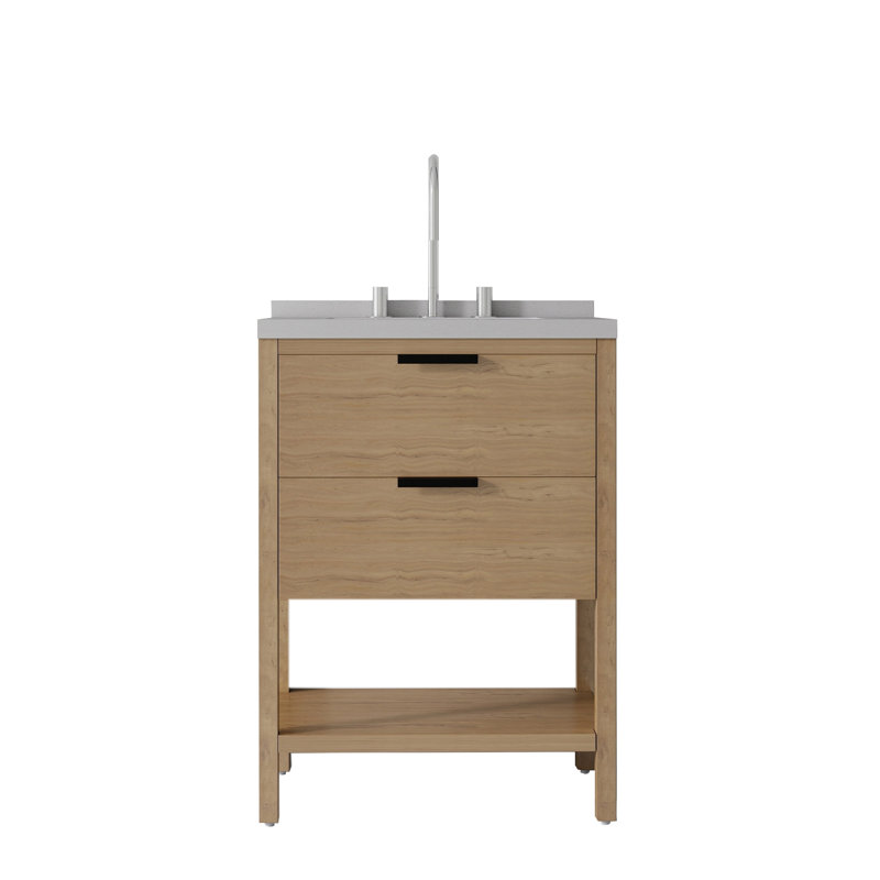 Meuble-lavabo autoportant avec lavabo, Light Oak, 24"