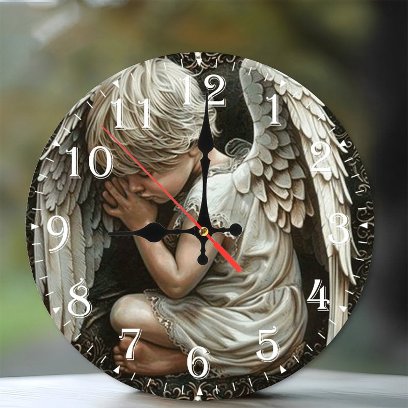Horloge murale en bois 10 po, mouvement silencieux, à piles (piles AA non incluses), décor artistique, parfait pour les décorations