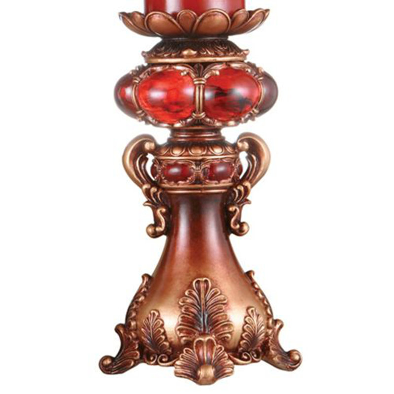 Grand bougeoir en polyrésine, H 16 po x l 5,50 po x P 5,50 po