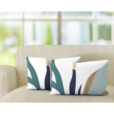 Polyester Lumbar Rectangular Indoor/Outdoor Pillow Cover & Insert