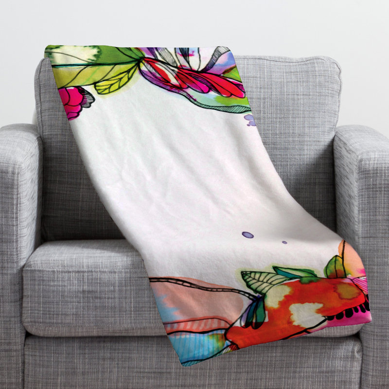 Jeté à motif floral Cayen Casablanca, H 80 po x l 60 po