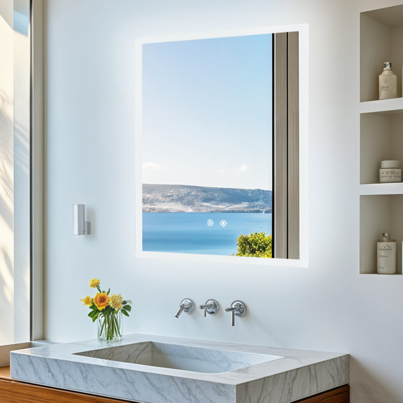 Backlit Led Wall Mirror, 80 cm H x 60 cm W