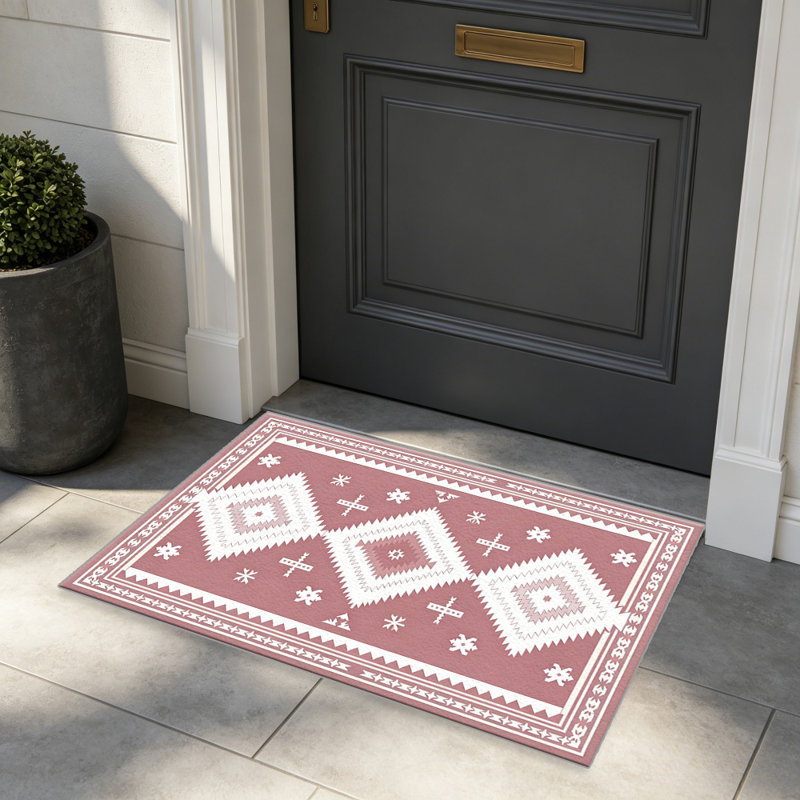 Blush Three Diamond Rug carpet-easy to clean, machine-washable, soft and comfortable; suitable for door mats, kitchens, living rooms, bedrooms, corridors, and laundry areas. Easy to clean, durable carpet for home decoration.