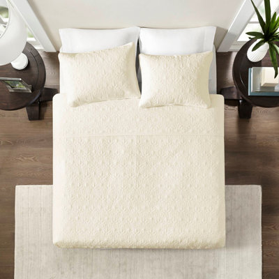 Courtepointe réversible très grand / très grand crème - Rembourrage 100% microfibre 90% coton pour plus de confort prélavé
