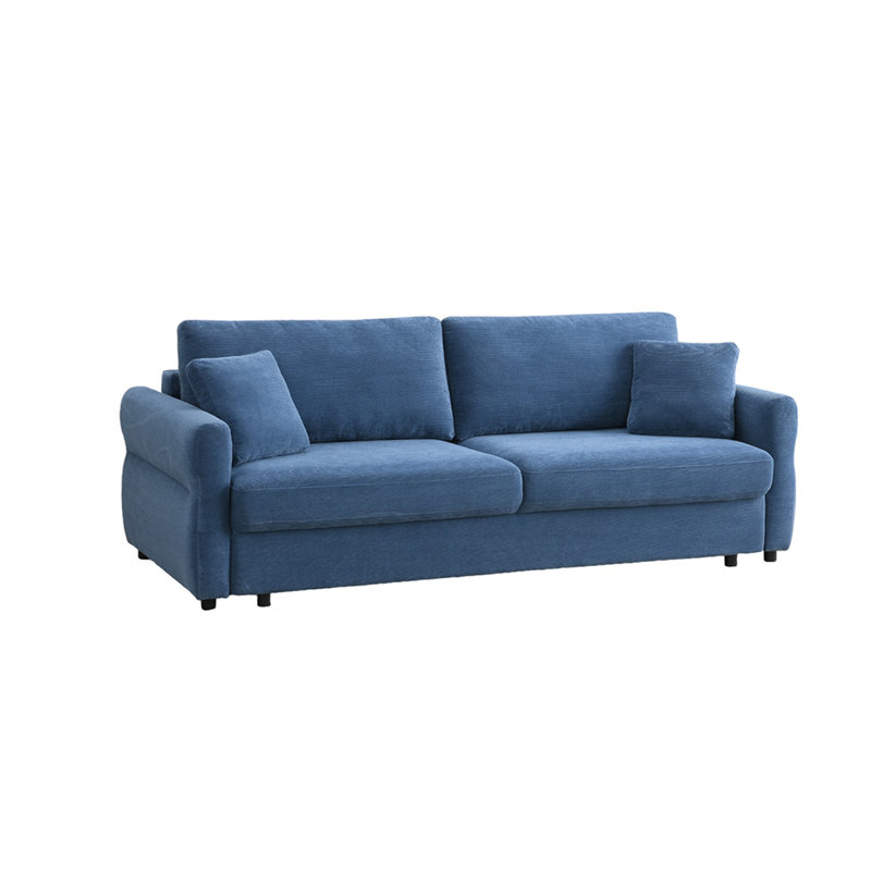 Canapé-lit en tissu l 91,6 po Kopstal, Bleu