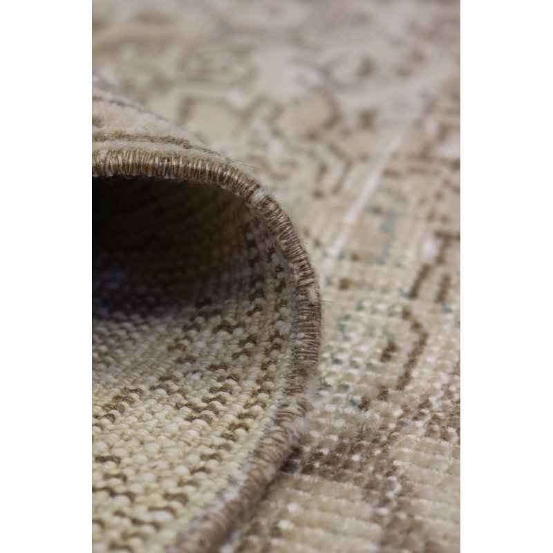 Tapis unique brun, beige et taupe 4 pi 5 po x 11 pi 9 po Sille