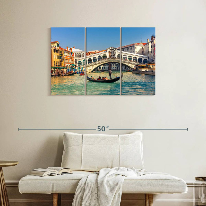 Gondole et pont du Rialto, H 24 po x l 38 po