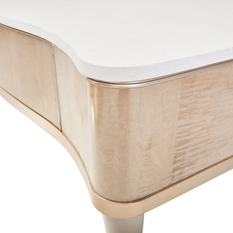 Malibu Crest Marble Coffee Table, Blush/Chardonnay/Creamy Pearl