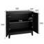 Buffet 31,5 pouces rétro sculpté, buffet décoratif avec 2 portes et tablettes réglables pour un rangement polyvalent