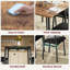 Ensemble de table de salle à manger rustique gris pour 4 avec 4 chaises rembourrées - table de cuisine en bois à bords biseautés, structure en métal robuste pour petits espaces et appartements-129936700-129936701-129936703-129936705