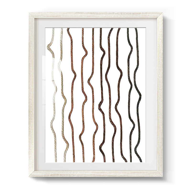 Jagged Flow II - impression encadrée, H 19,5 po x l 16,5 po, Blanc