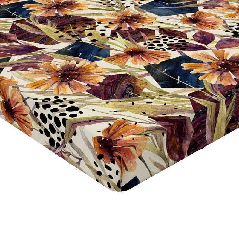 Drap-housse Ambesonne, Drap-housse de taille très grand, Vert pistache, coquille d'œuf / floral
