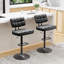 Tabourets de bar pivotants de 19,3 po de largeur, recouverts de similicuir, hauteur de comptoir réglable, avec repose-pieds, coussin épais et dossier incurvé (ensemble de 2)-1698309269