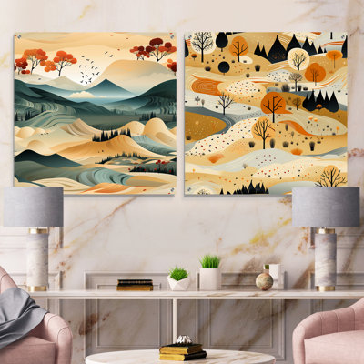 Marcellius - Abstract Acrylic Wall Art Glass Set Of 2