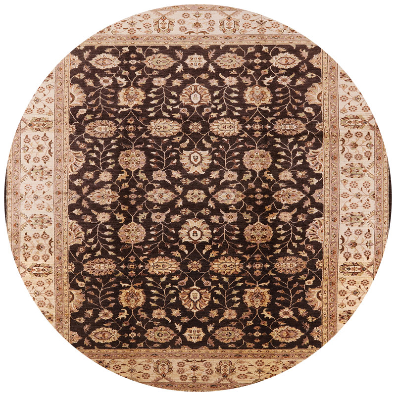Tapis oriental beige / brun Kalmin, Rond 6 pi