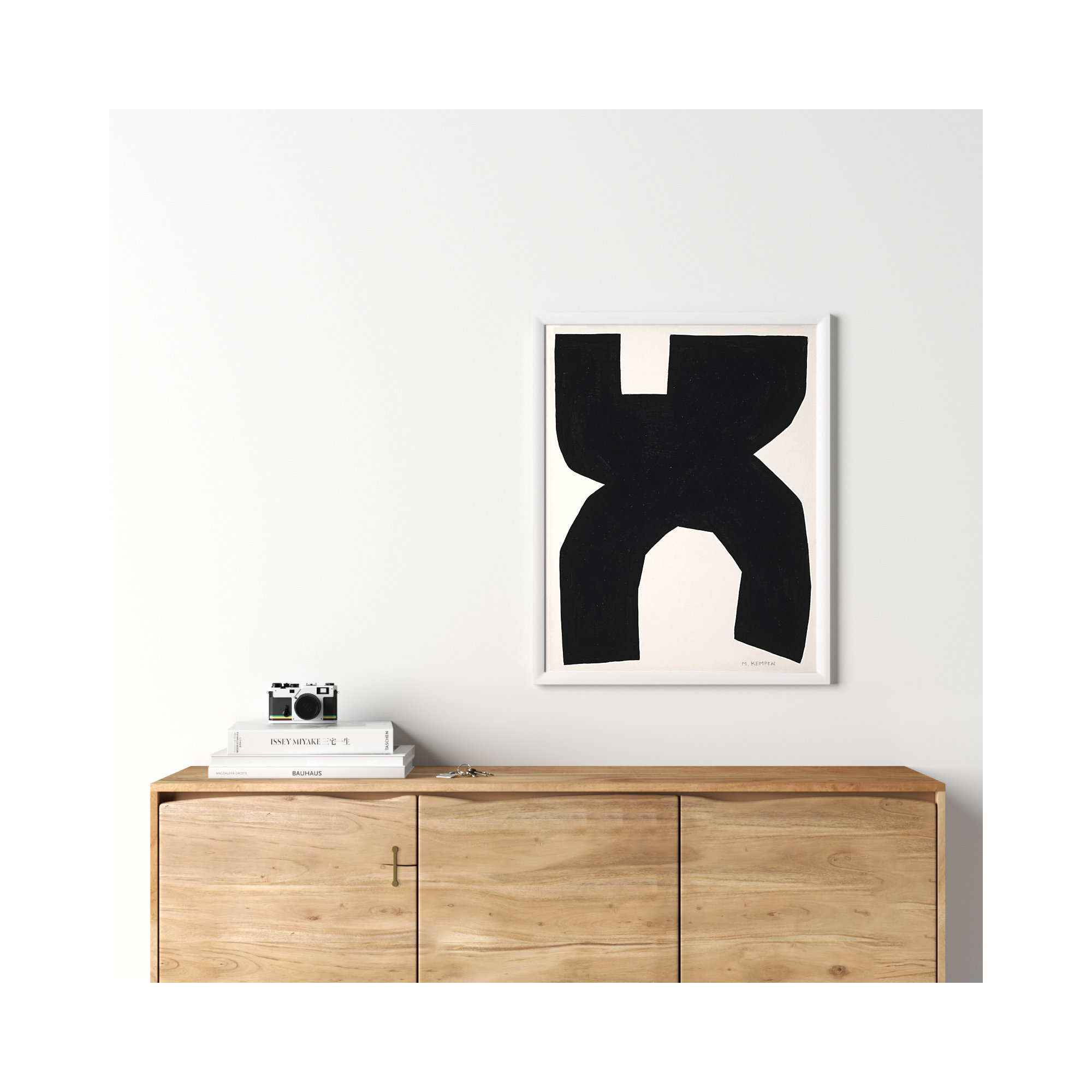 Module On White 1 by Michael Kempen, White, 30" H x 24" W x 1.25" D