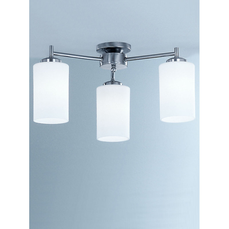Decima Glass Semi Flush Mount, Yes, Nickel