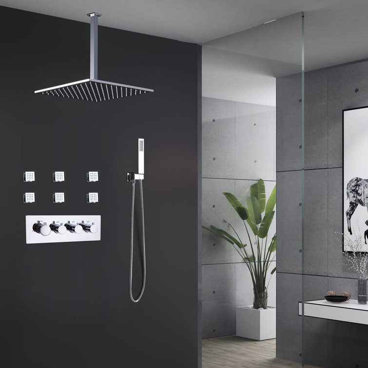 Système de douche Rain complet avec valve brute