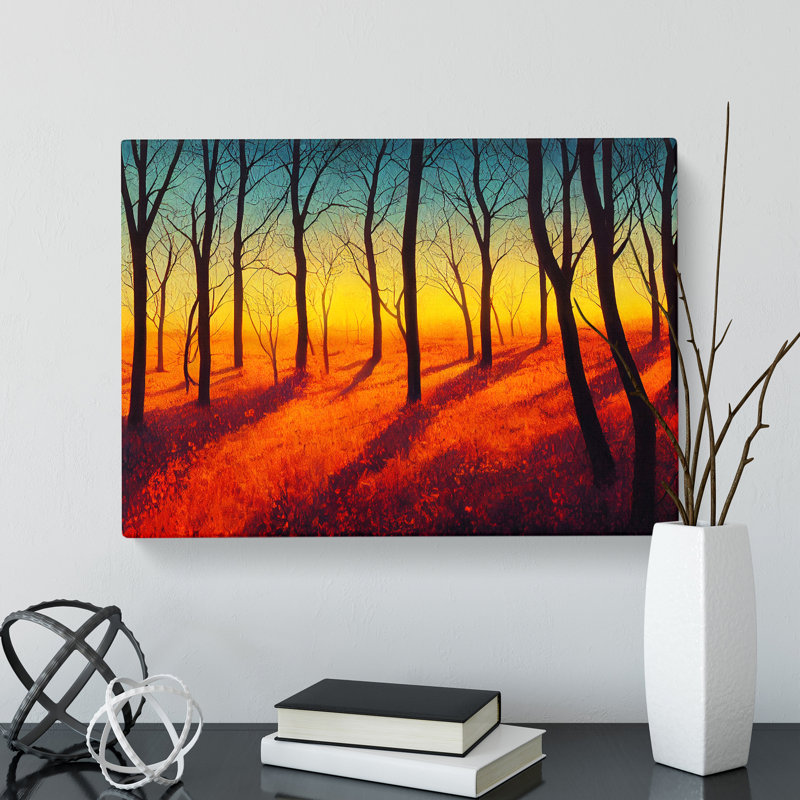 XXX-H1022-WF-8376X Striking Forest Sunset Vol.7 - Wrapped Canvas Print
