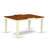 7 Piece Kitchen Table & Chairs Set Consist of a Rectangle Dining Room Table with Butterfly Leaf and 6 Dining Chairs, Buttermilk & Cherry-49667111-49667113-124189403