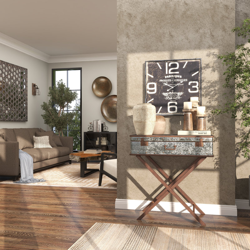 Table d'appoint grise avec plateau de style valise Laforce