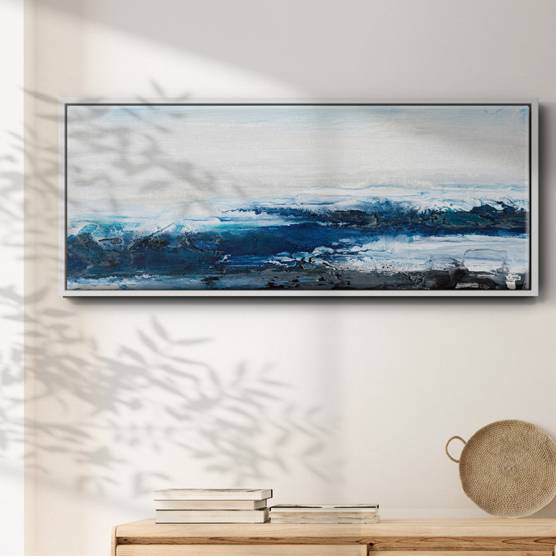 Mysterious Sea I- Framed Canvas, 8" H x 20" W
