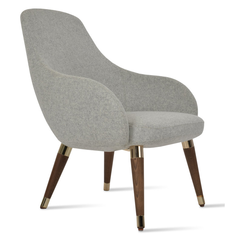 Fauteuil Gazel en bois de laine, Argent argent