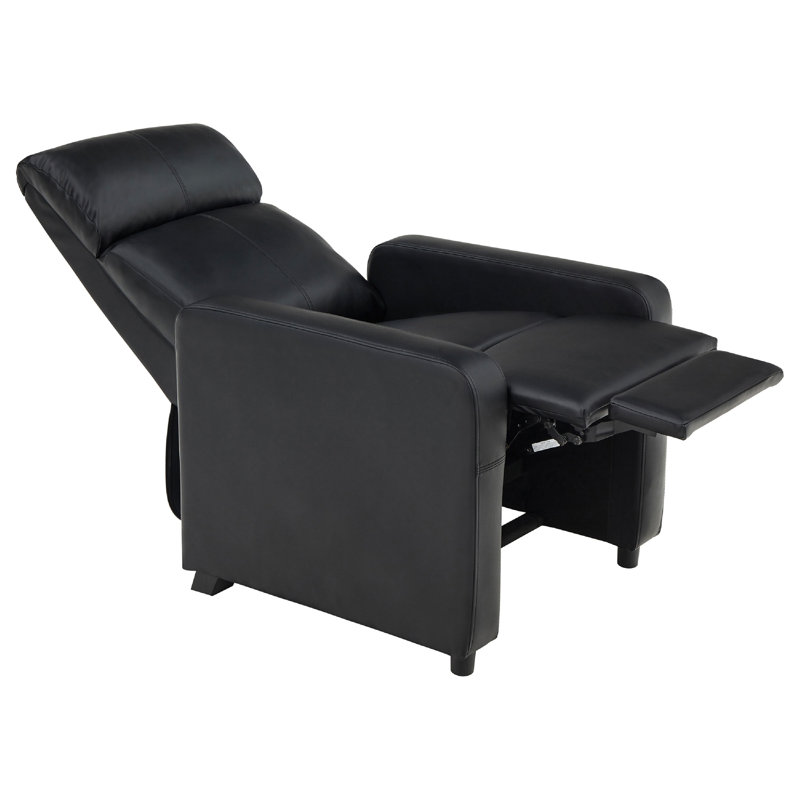 Ensemble de cinéma maison Heena, 4 fauteuils inclinables manuels, 1 console, similicuir noir