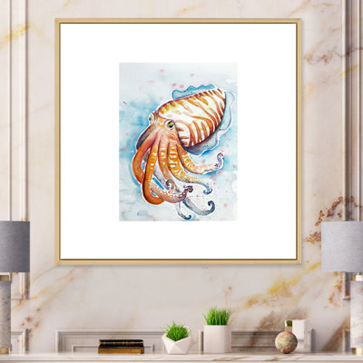 " Aquarelle Cuttlefish Art " Watercolor Print
