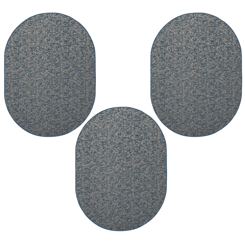 Ensemble de tapis intérieur / extérieur en nylon touffeté à la machine Osanna, Ovale 2 pi x 3 pi