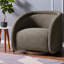 Chaise d'appoint moderne brun bouclé, base en bois massif, confort à la maison