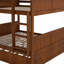 Solid Wood Convertible Full Over Full Bunk Bed With Twin Size Pull-Out Trundle, Brown-Toned Platform Bed