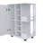 32" H bar-coffee cart, cabinet storage, with 4 wheels, 1 divided storage with 1 shelf, 1 folding door, a central vertical division for 6 bottles and 2 side shelves with front-911911595