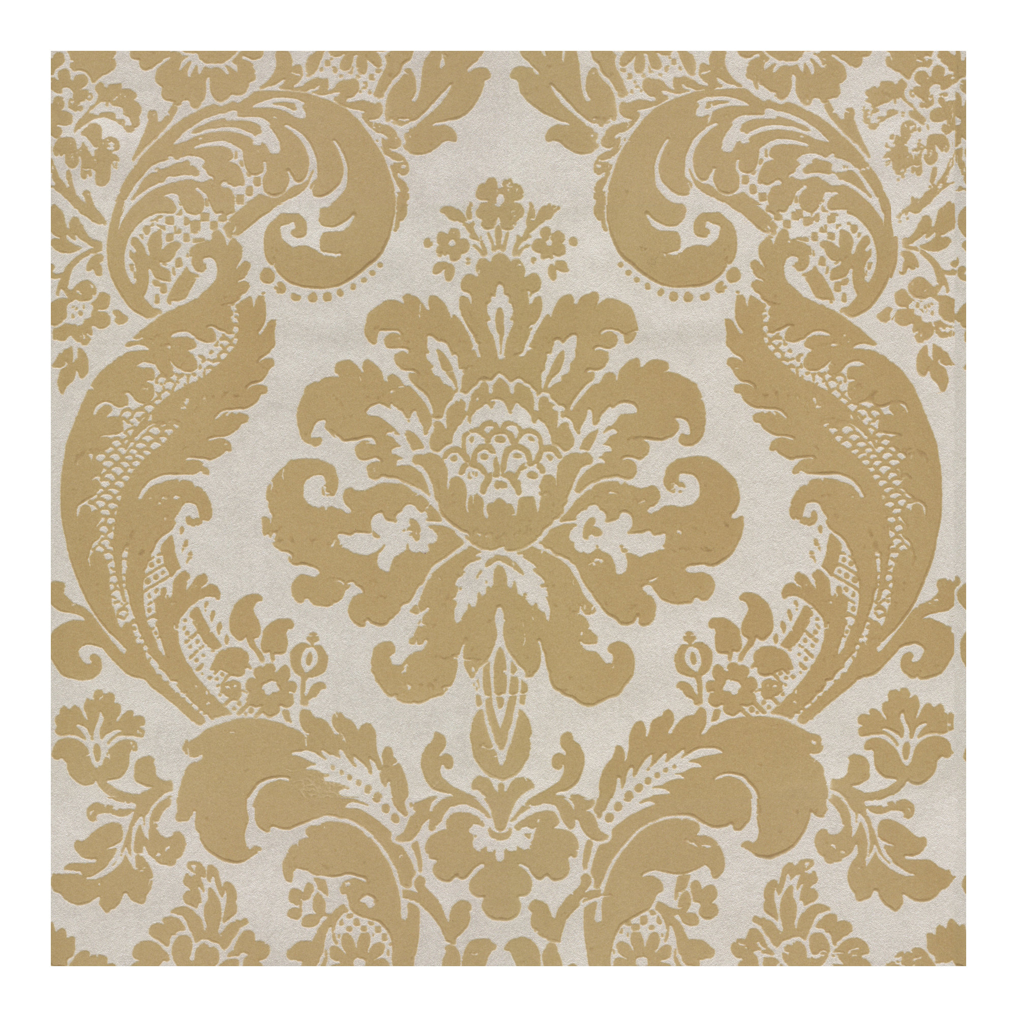 Melvin Damask Wallpaper, Khaki