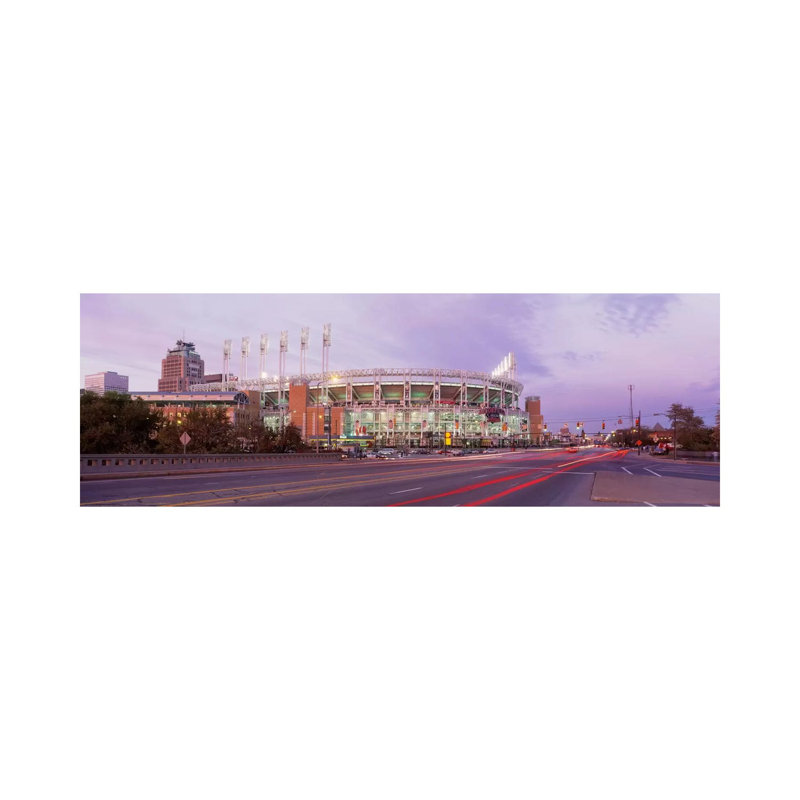Baseball Stadium At The Roadside, Jacobs Field, Cleveland, Cuyahoga County, Ohio, USA - Wrapped Canvas Panoramic Print