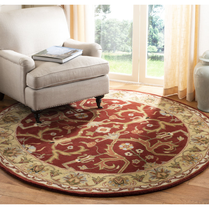 Tapis oriental en laine touffeté à la main Balthrop, Rond 6 pi