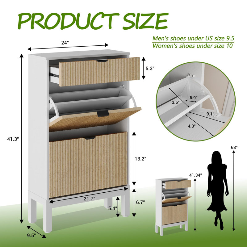 8 Pair Shoe Storage Cabinet
