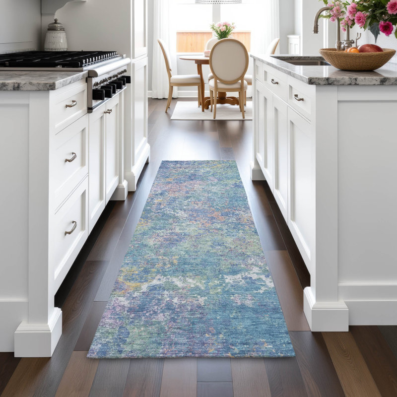 Machine Washable Indoor/Outdoor Labon ACN2166 Abstract Rug, Runner 2'3" x 7'6"