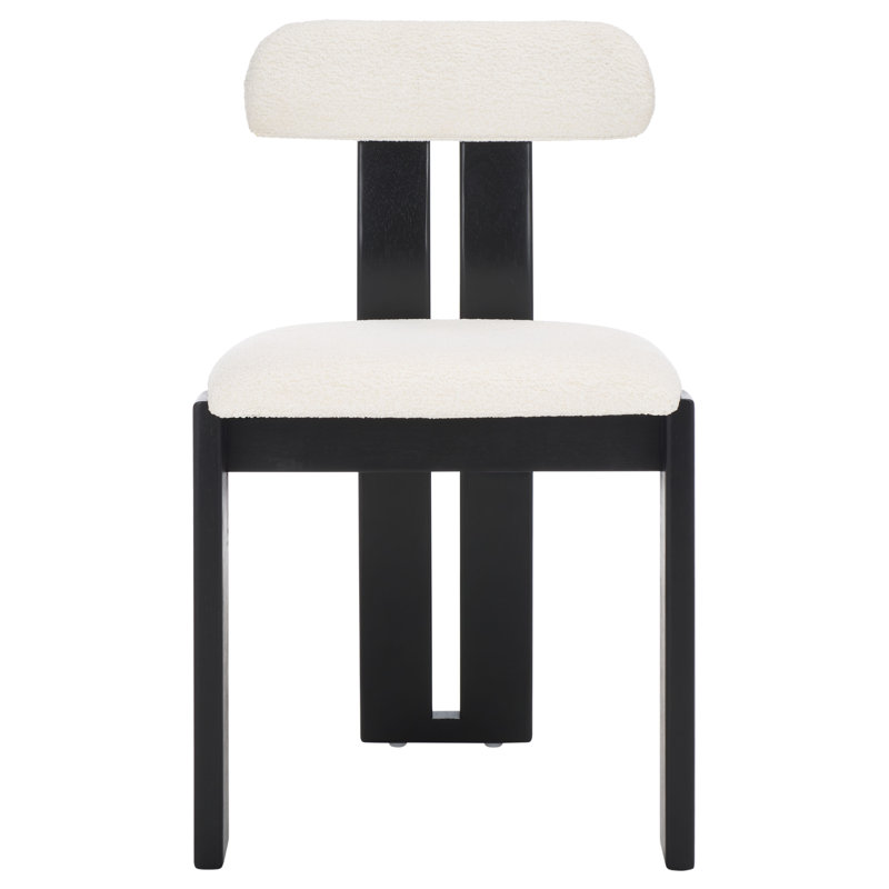 Cayde Boucle Dining Chair, Black, Cream
