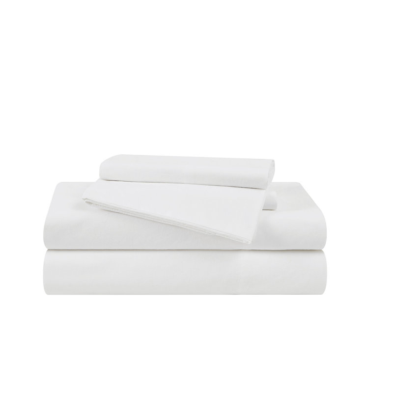 Ensemble de draps en coton lavé The Farmhouse par Rachel Ashwell, Ensemble de draps pour très grand lit avec 2 taie, Blanc