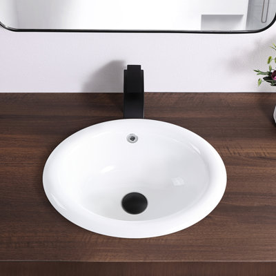  Petit lavabo encastré ovale 18 po x 12 po KARAMAG pour salle de bain compacte