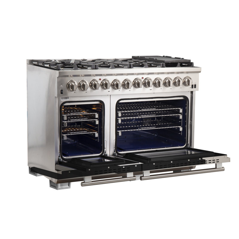 Capriasca - Titanium Professional 30" 4.32 cu. ft. Freestanding Dual Fuel Range with Nightlight, Black