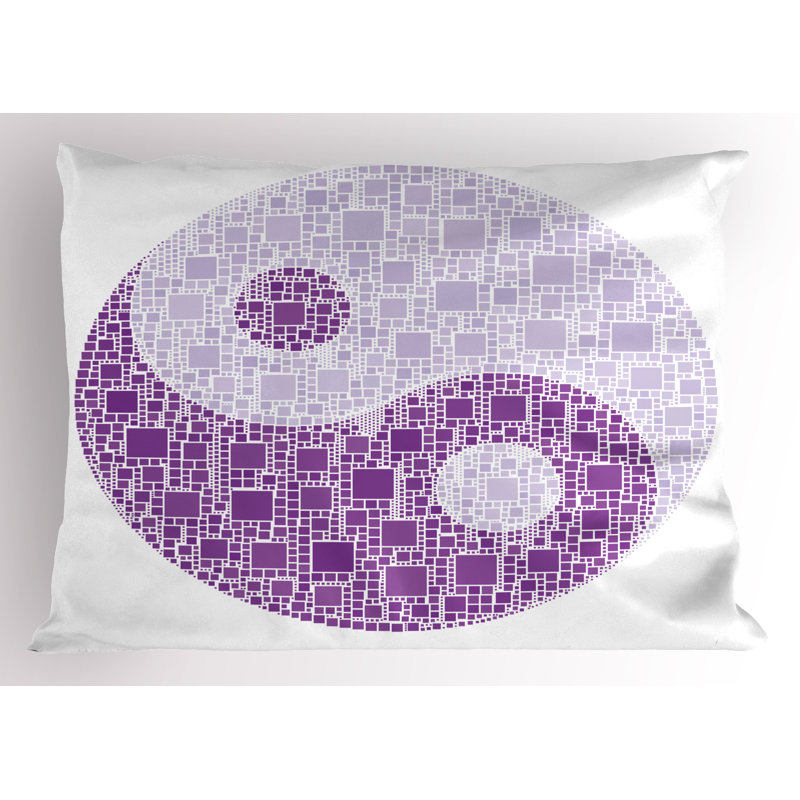 Ensemble de 2 taies décoratives Yin Yang Ambesonne terre jaune blanc noir, H 20 po x l 26 po