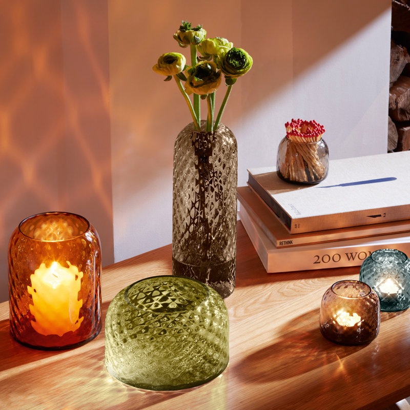 Dapple Handmade Glass Table Vase, Earth Brown