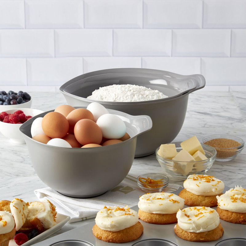 KitchenAid® 3 Pieces Universal Mixing Bowls, Gray