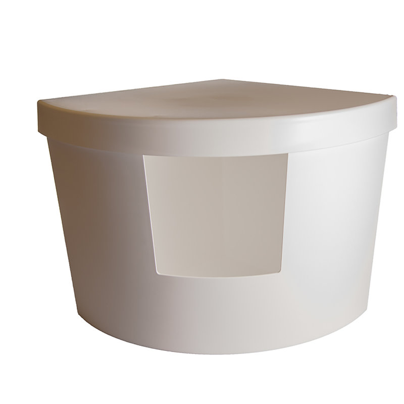 Grand bac à litière d'angle pour chat, Blanc, 16.5" H x 25" W x 17.5" D
